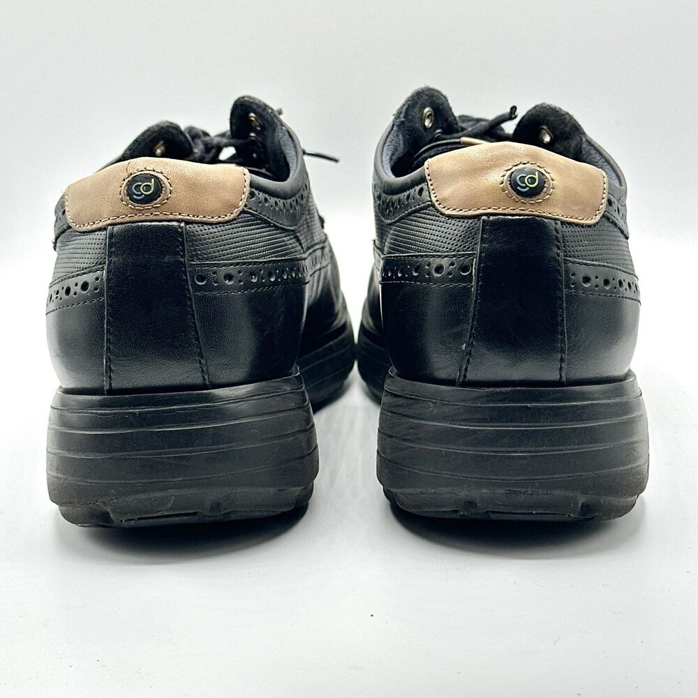 GDefy Dress Shoes Oxford Mens Size 10 Black Leather Brogue Wing Tip Comfort - Picture 9 of 13